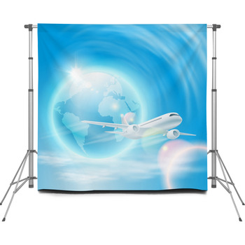 Illustration Of Airplane In The Custom Size Backdrop