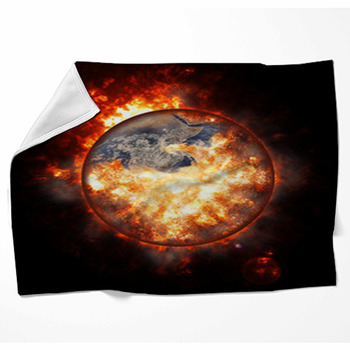 Illustration Of An Exploding Planet Earth Fleece Blanket