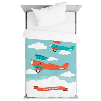 Illustration Of Biplanes In The Clouds Toddler Duvet