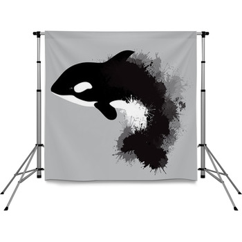 Illustration Of Grampus With Pole Pocket Backdrop