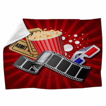 Illustration Of  Movie Theme Objects On Fleece Blanket