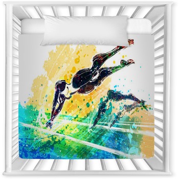 Illustration Of Sports Baby Crib Comforter