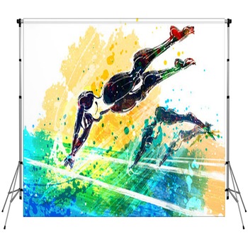Illustration Of Sports Custom Size Backdrop