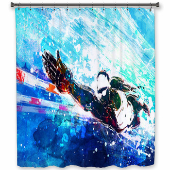 Illustration Of Sports Shower Curtain