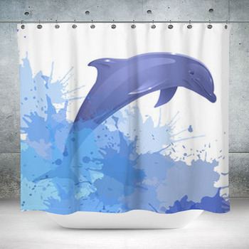 Dolphin Shower Curtains Bath Mats, Dolphin Shower Curtain
