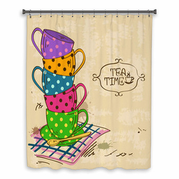 Illustration With Stack Of Custom Size Shower Curtain