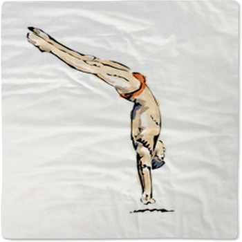 Illustrazione Di Tuffo Durante Una Gara Di Baby Blanket