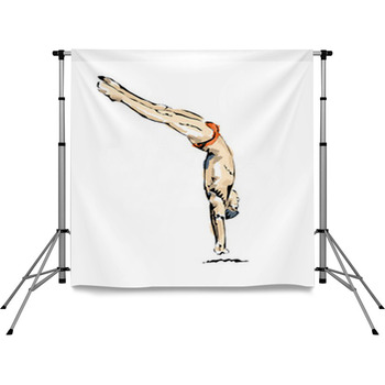 Illustrazione Di Tuffo Durante Una  Pole Pocket Backdrop