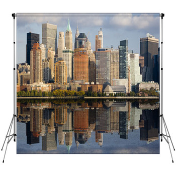 Image Of Lower Manhattan And The Hudson  Fleece Backdrop