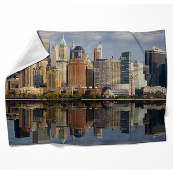 Image Of Lower Manhattan And The Woven Throw Blanket