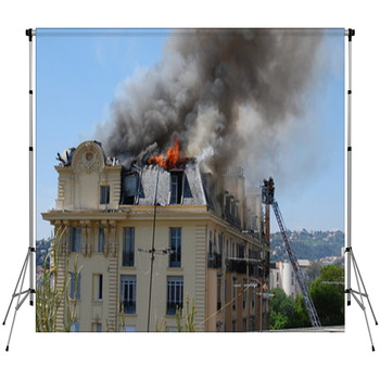 Incendie Dans Un Appartement Custom Size Backdrop