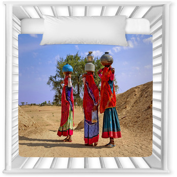 India, Jaisalmer: Women In The Baby Crib Comforter