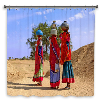 India, Jaisalmer: Women In The Desert Shower Curtain