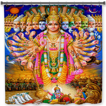 Indian God Krishna In Virat Roop Shower Curtain