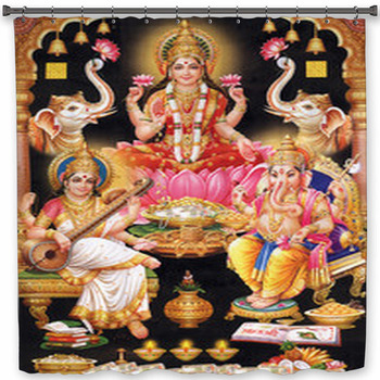 INDIAN GODESS MAA LAKSHMI WITH MAA Shower Curtain
