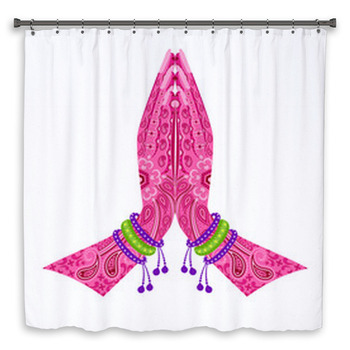 Indian Hand In Greeting Posture Shower Curtain