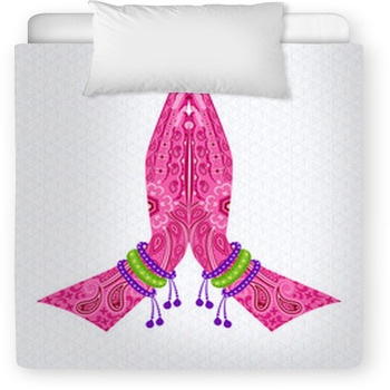 Indian Hand In Greeting Posture Toddler Duvet