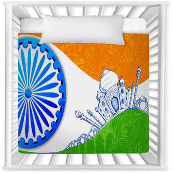 Indian Tricolor Background Baby Crib Comforter