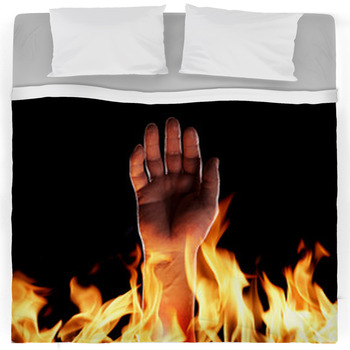 Fire Flaming Wolf 3D Bedding Set