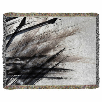Ink Textutre Woven Throw Blanket