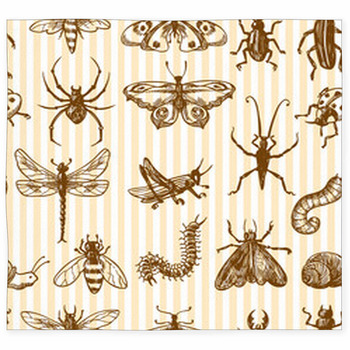 Insects Sketch Seamless Pattern Custom Size Floor Mat