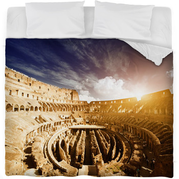 Inside Of Colosseum In Rome, Italy Fleece Bed Blanket