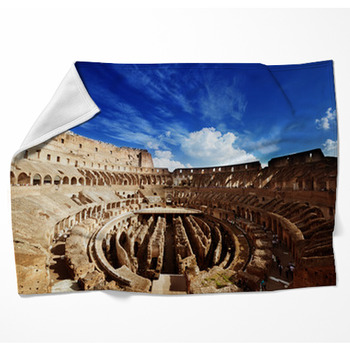 Inside Of Colosseum In Rome, Italy Woven Throw Blanket