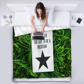 Inspirational Funny Poster- Quote NEVER Fleece Blanket
