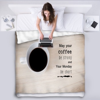 Inspirational Quote On Coffee Cup Fleece Blanket