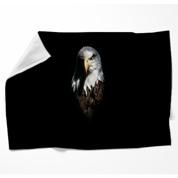 Isolated Intense Eagle Stare Woven Throw Blanket