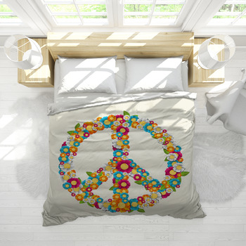 3d Hippie Peace Sign Comforter Quilt Cover Duvet Cover Pillowcase