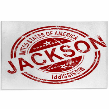 Jackson Stamp With White Background Area Rug