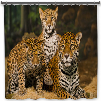 Jaguar Family Shower Curtain