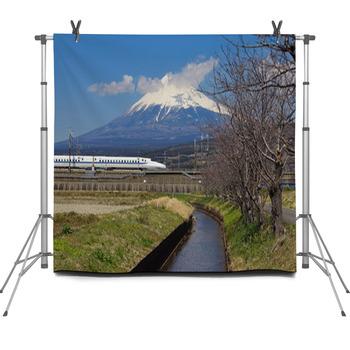 Japan Bullet Train Shinkansen And Fleece Backdrop