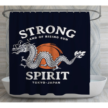 Japanese Dragon Illustration Vector Shower Curtain