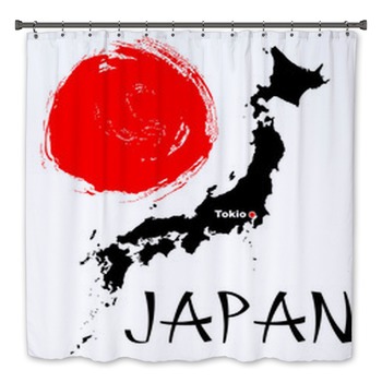 Japanese Flag Bath Decor