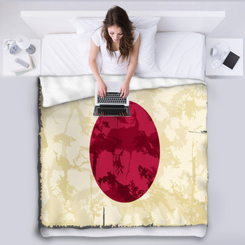 Japanese Grunge Flag. Vector Illustration Fleece Blanket