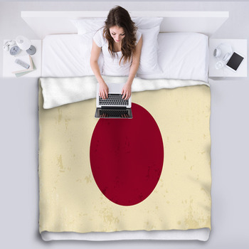 Japanese Grunge Flag. Vector Illustration Fleece Blanket