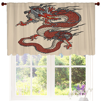 Japanese Red Dragon Tattoo Custom Size Valance