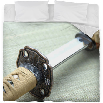 Japanese sword Fleece Bed Blanket