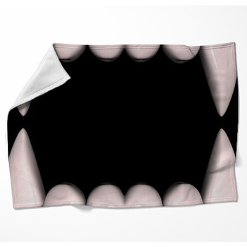 Jaws Of The Vampire On Black Woven Throw Blanket
