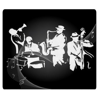 Jazz Concert Black Background Area Rug