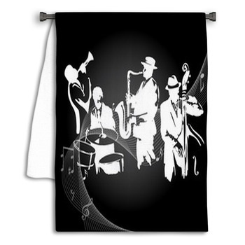Jazz Concert Black Background Towel