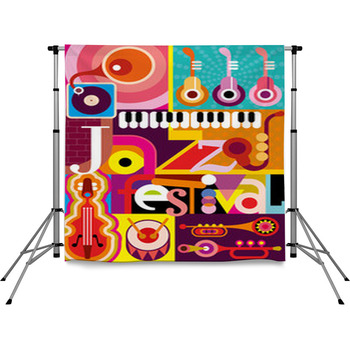 Jazz Festival Pole Pocket Backdrop