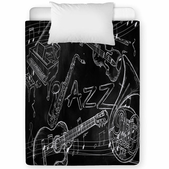 Jazz Instruments Music Background Toddler Comforter