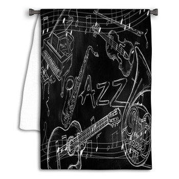 Jazz Instruments Music Background Towel