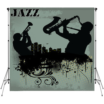 Jazz Music Background Custom Size Backdrop