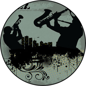 Jazz Music Background Round Rug
