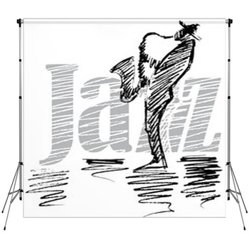 Jazz. Saxophonist. Custom Size Backdrop