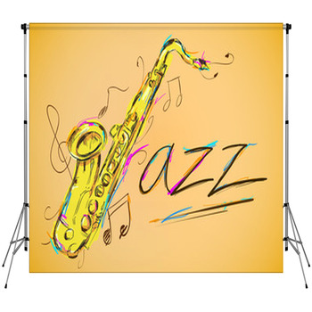 Jazz Vector Art Custom Size Backdrop
